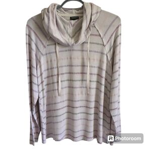 Torrid Hoodie‎ Cowl Neck Pullover Raglan/Long Sleeve Striped Size 00 (M/L)